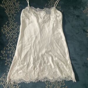 Victoria’s Secret white silk and lace slip
